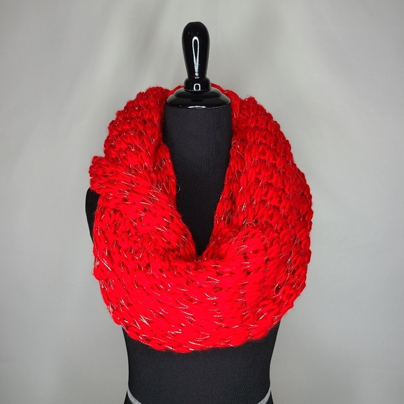 Rue21 Accessories - Rue21 Red and Silver Infinity Scarf